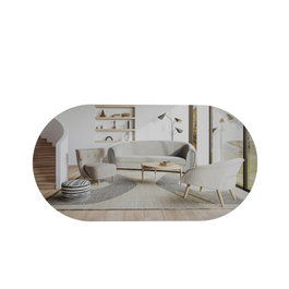 Hanah Home Espejo flotal-e Ecológico, 45x85cm, MDF, Transparente y Dorado